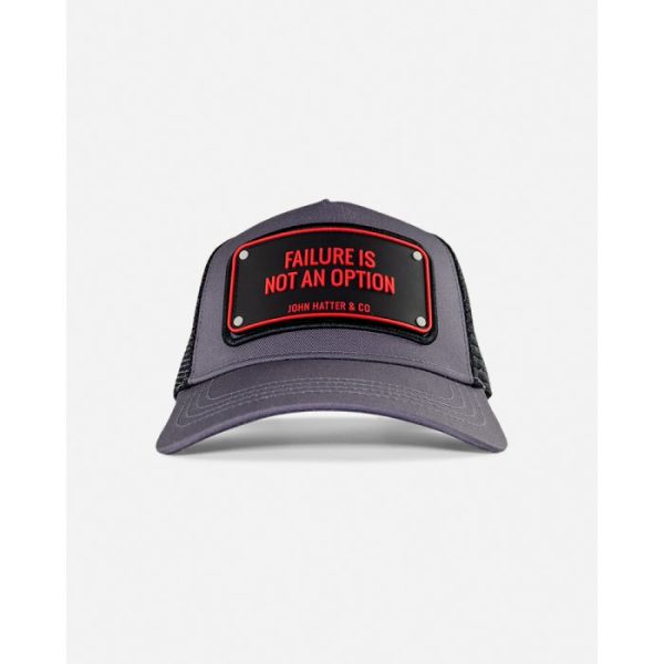 Failure Is Not An Option, Grey-Black Rubber Cap - John Hatter & Co