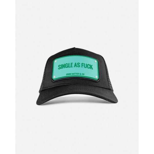 Single As Fuck, Black Rubber Cap - John Hatter & Co