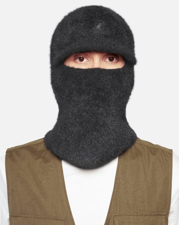 KANGOL FAUX FUR BALACLAVA BLACK